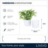 22cm Round Sandstone Plastic Plant Pot White - Set of 2